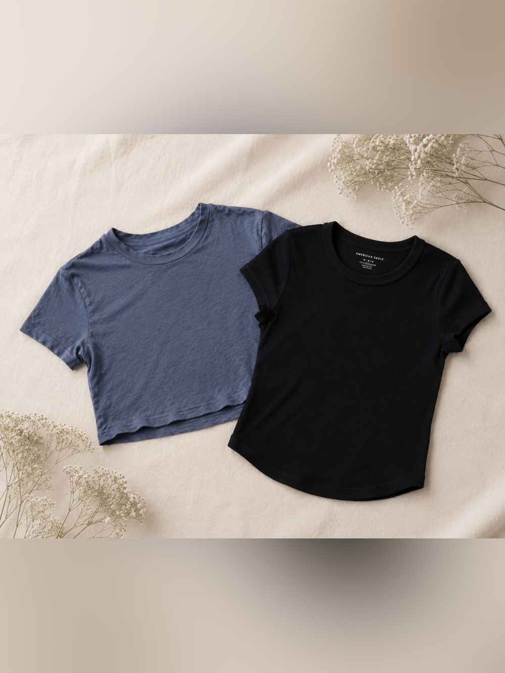 Teen Bundle Short Sleeve Tees- Black and Off-Black Crop Tee